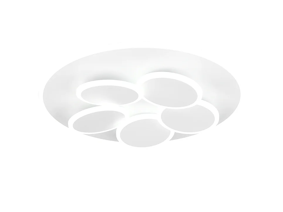 Plafoniera LED, metallo, bianco opaco, 49x7,5x49 cm, Mandala