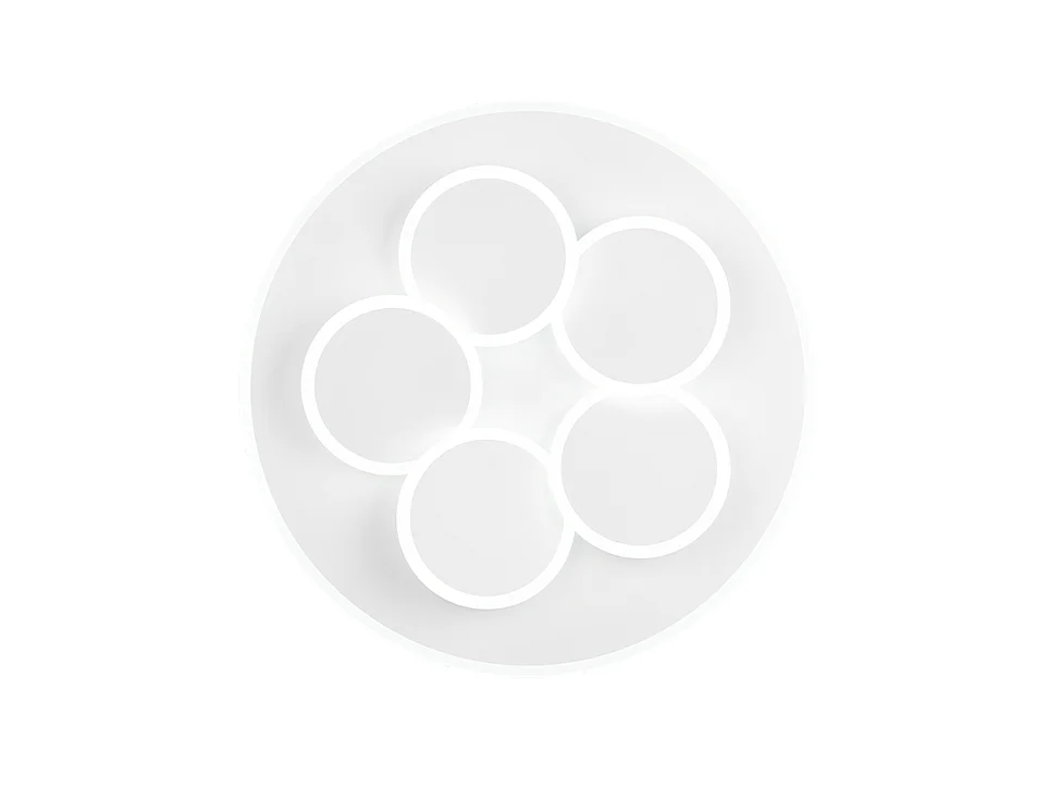 Plafoniera LED, metallo, bianco opaco, 49x7,5x49 cm, Mandala