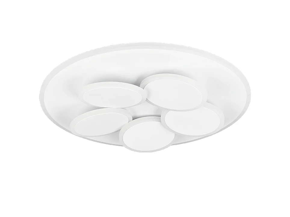 Plafoniera LED, metallo, bianco opaco, 49x7,5x49 cm, Mandala