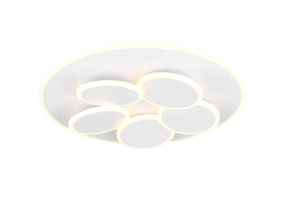 Plafoniera LED, metallo, bianco opaco, 49x7,5x49 cm, Mandala