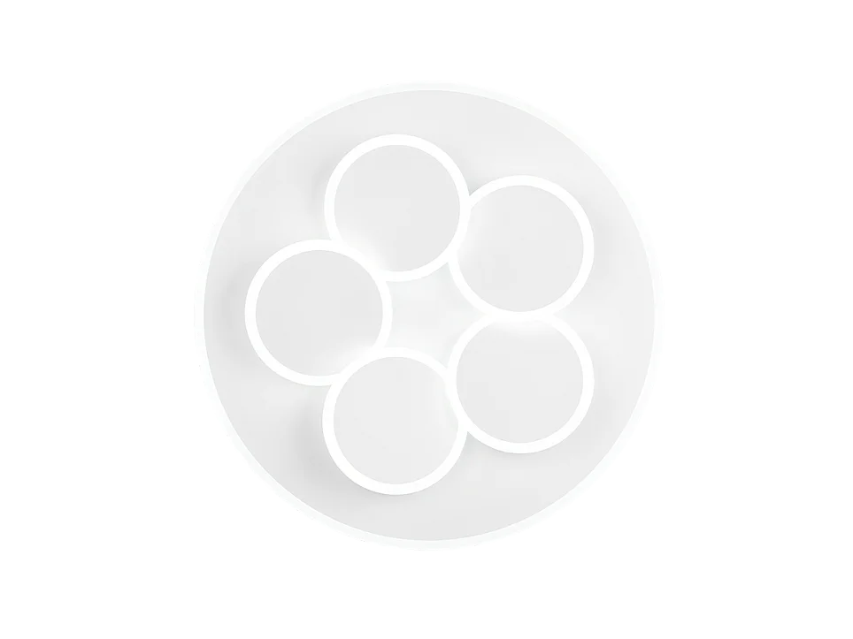 Plafoniera LED, metallo, bianco opaco, 49x7,5x49 cm, Mandala