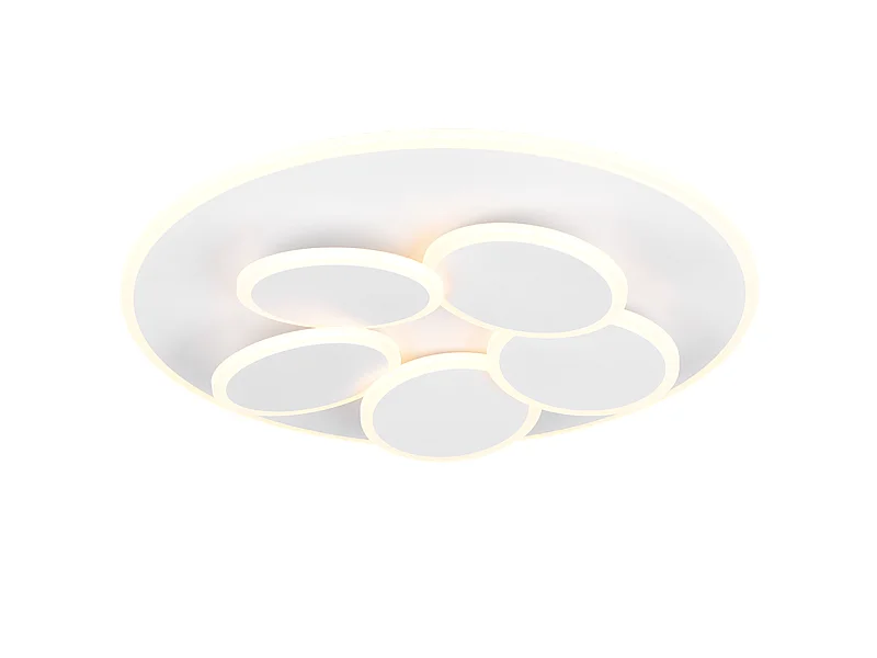 Plafoniera LED, metallo, bianco opaco, 49x7,5x49 cm, Mandala