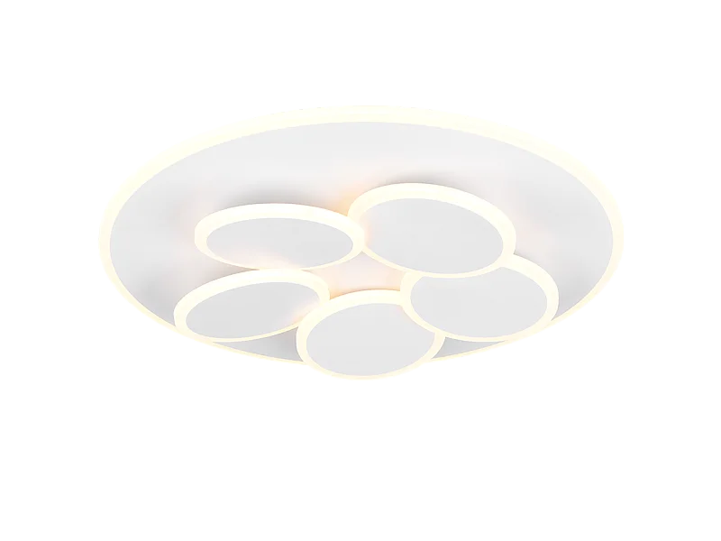 Plafoniera LED, metallo, bianco opaco, 49x7,5x49 cm, Mandala