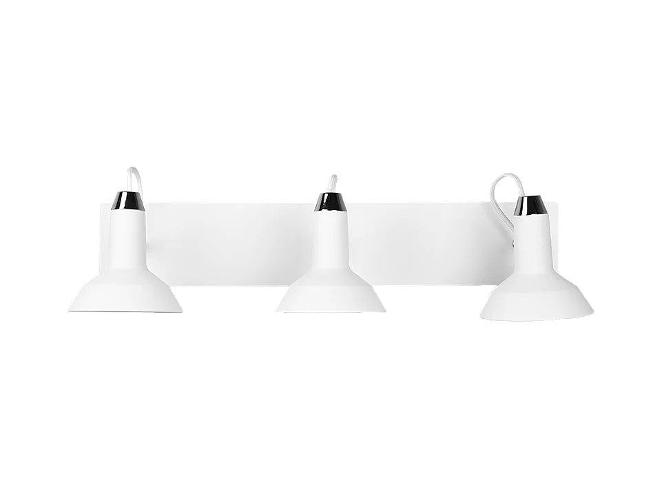 Faretto 3 luci, metallo, bianco opaco, 60x22,8x13,8 cm, Roxie