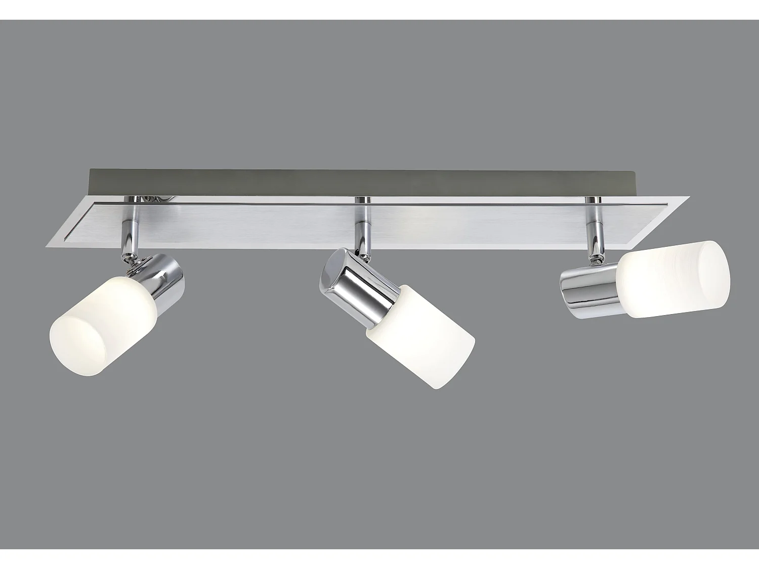 Faretto LED 3 luci, metallo, cromo, 50x18,5x7 cm, Clapton