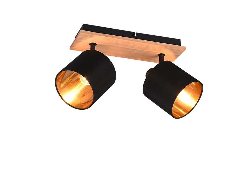 Faretto 2 luci, metallo, naturale, 30x19,5x12 cm, Tommy