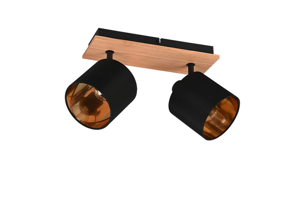 Faretto 2 luci, metallo, naturale, 30x19,5x12 cm, Tommy