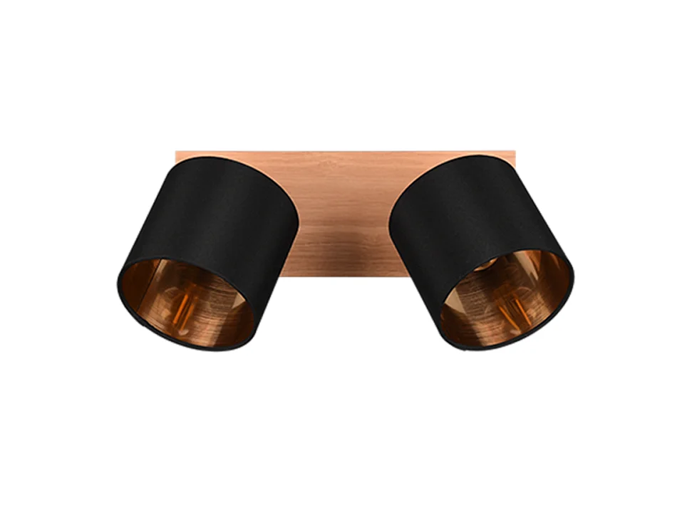 Faretto 2 luci, metallo, naturale, 30x19,5x12 cm, Tommy