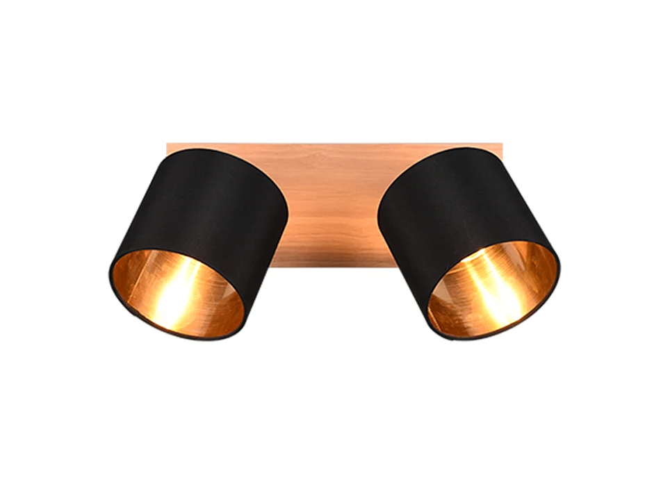 Faretto 2 luci, metallo, naturale, 30x19,5x12 cm, Tommy