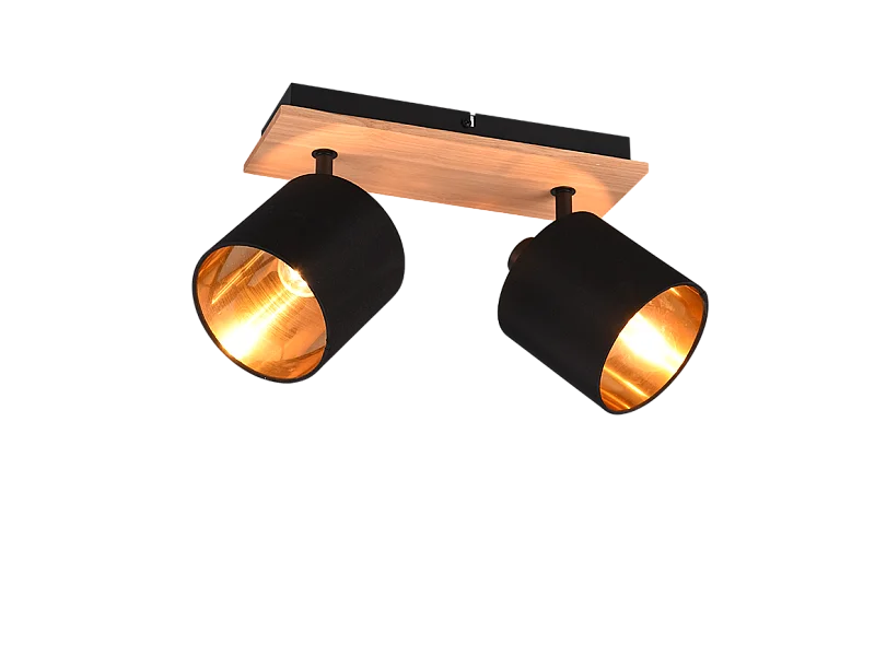 Faretto 2 luci, metallo, naturale, 30x19,5x12 cm, Tommy