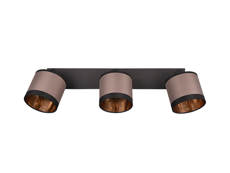 Faretto 3 luci, metallo, nero opaco, 60x21,5x12 cm, Davos