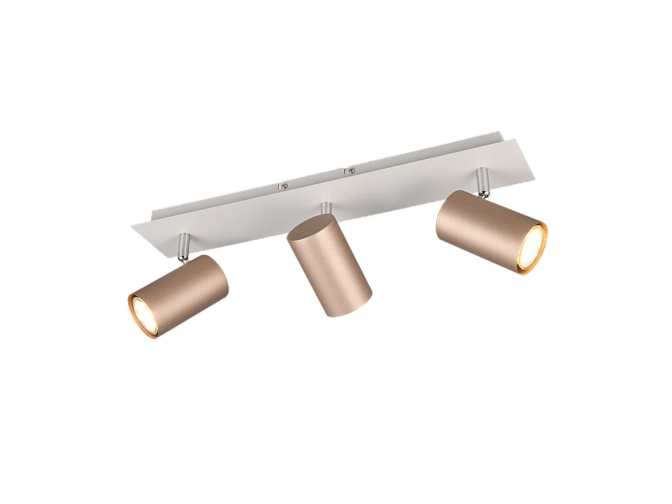 Faretto 3 luci, metallo, caffè, 48x15x9 cm, Marley