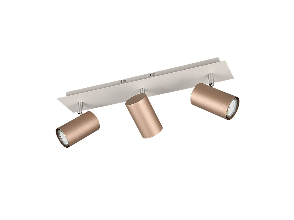 Faretto 3 luci, metallo, caffè, 48x15x9 cm, Marley