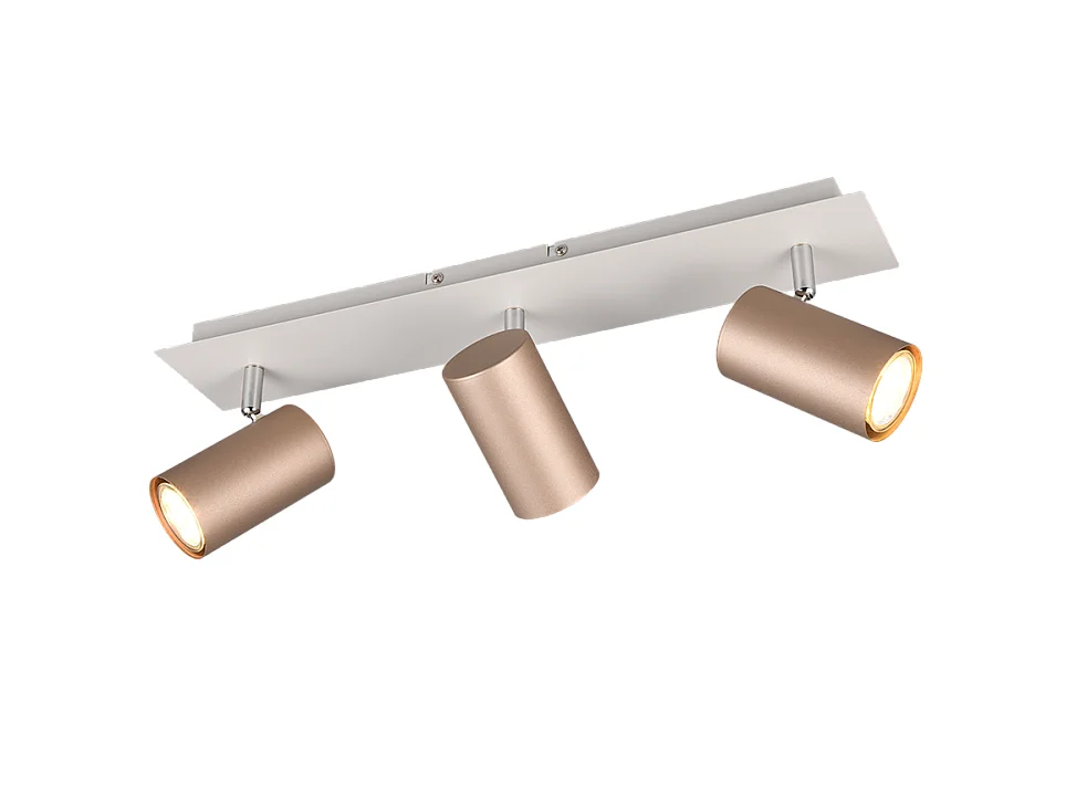 Faretto 3 luci, metallo, caffè, 48x15x9 cm, Marley