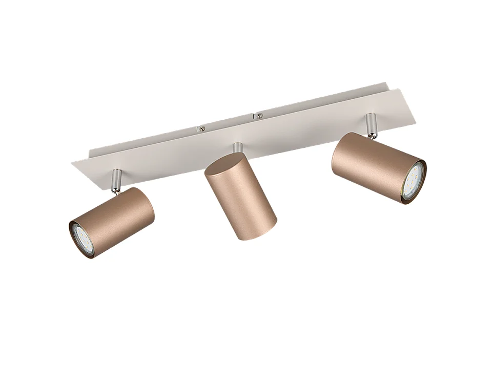 Faretto 3 luci, metallo, caffè, 48x15x9 cm, Marley