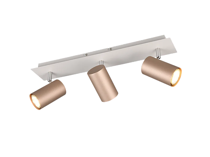 Faretto 3 luci, metallo, caffè, 48x15x9 cm, Marley