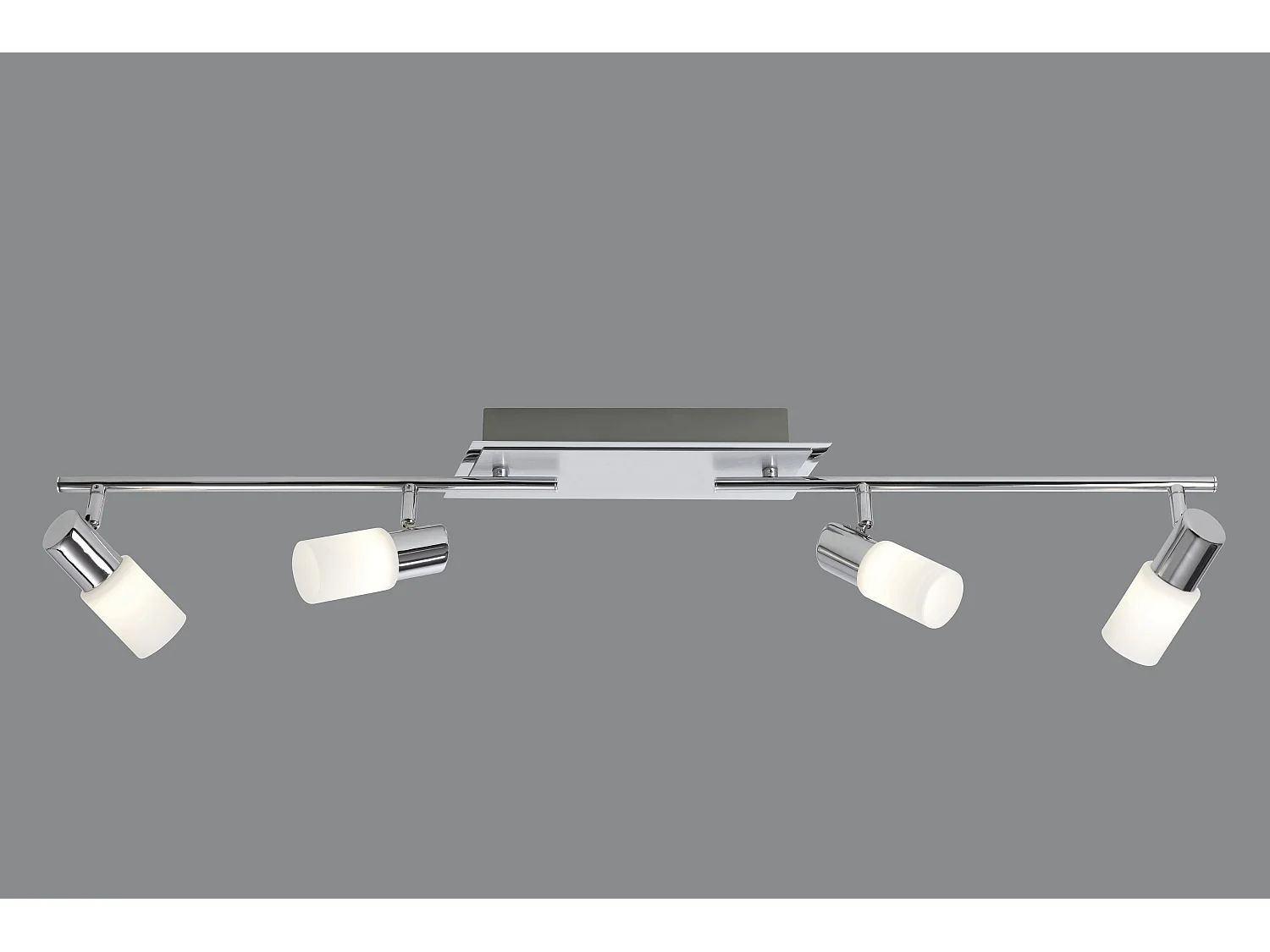 Faretto LED 4 luci, metallo, cromo, 96,5x18,5x8 cm, Clapton
