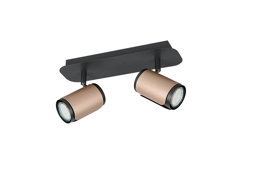 Faretto 2 luci, metallo, caffè, 30x16x12 cm, Gillan