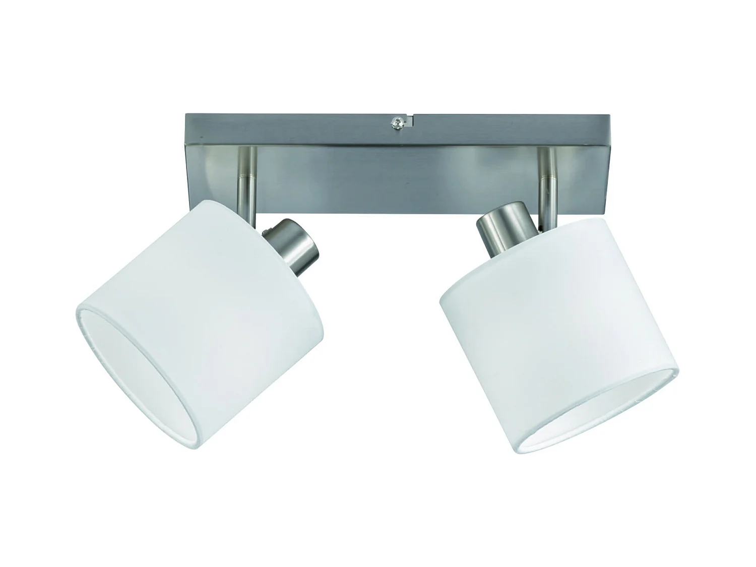 Faretto 2 luci, metallo, nichel opaco, 28x19x17,6 cm, Tommy