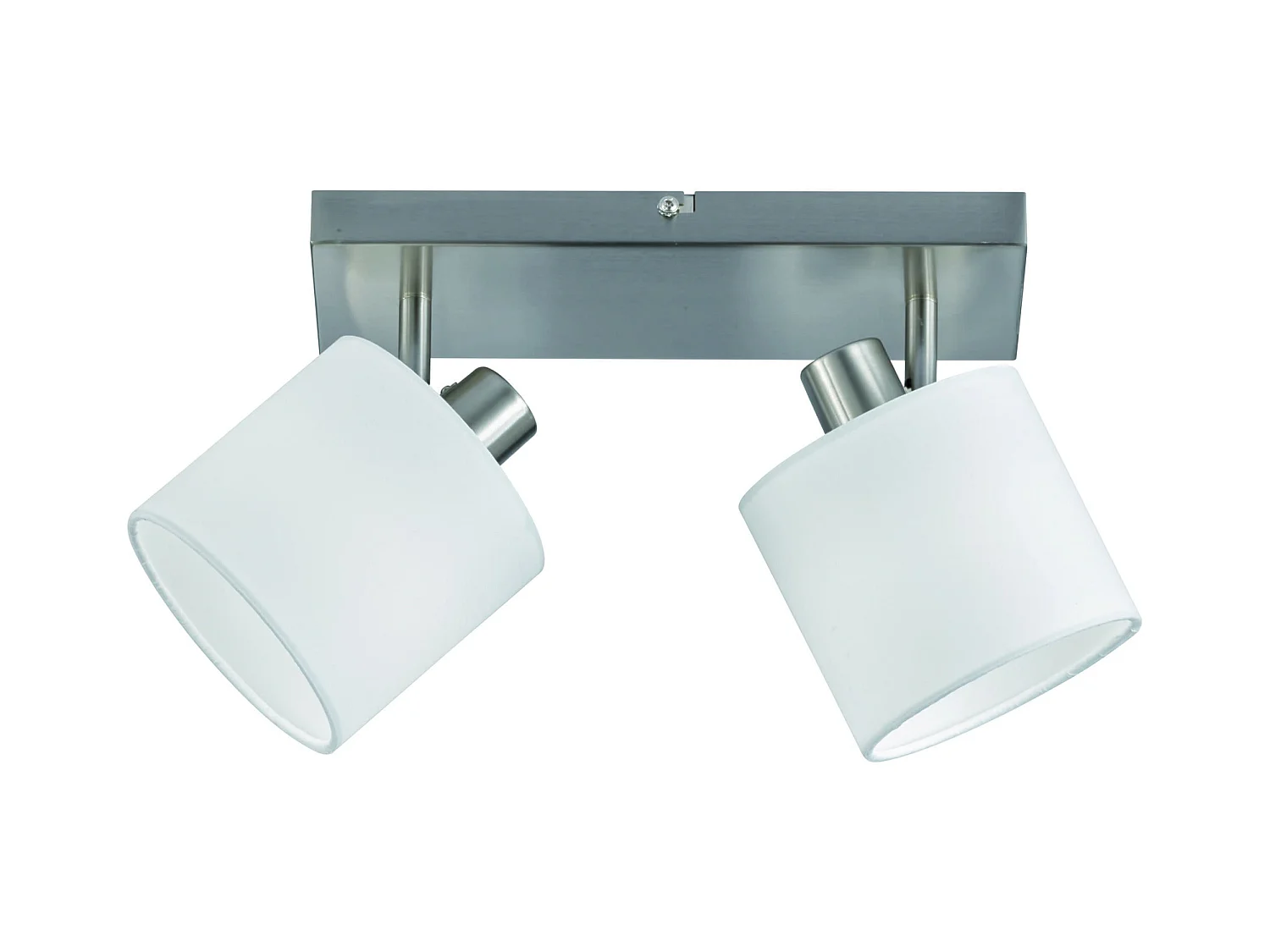 Faretto 2 luci, metallo, nichel opaco, 28x19x17,6 cm, Tommy