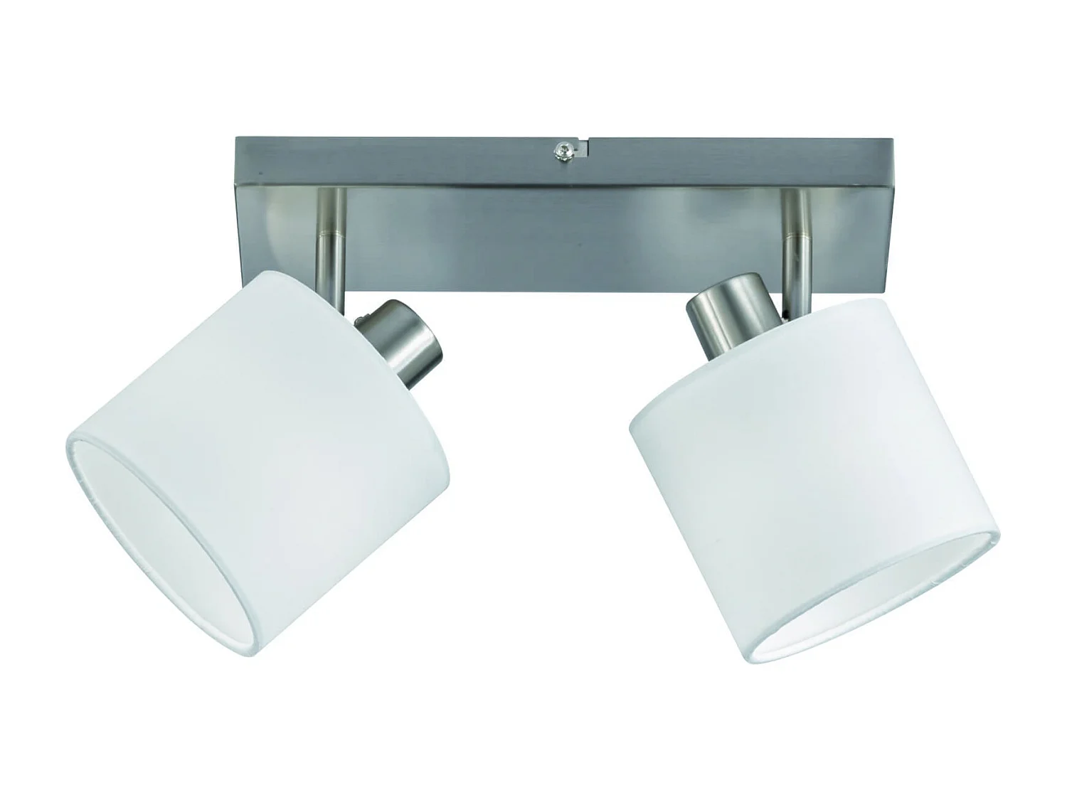 Faretto 2 luci, metallo, nichel opaco, 28x19x17,6 cm, Tommy