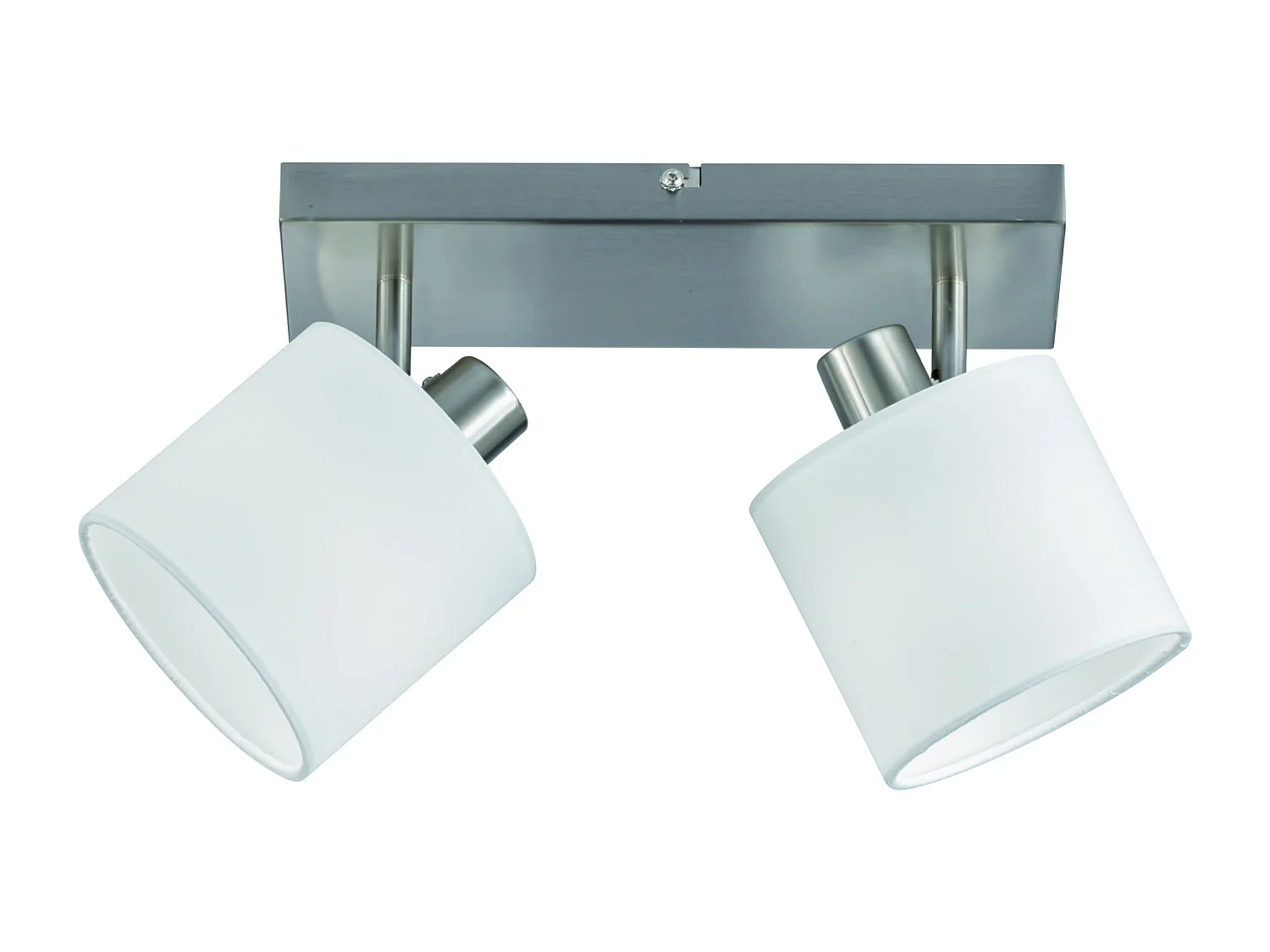 Faretto 2 luci, metallo, nichel opaco, 28x19x17,6 cm, Tommy