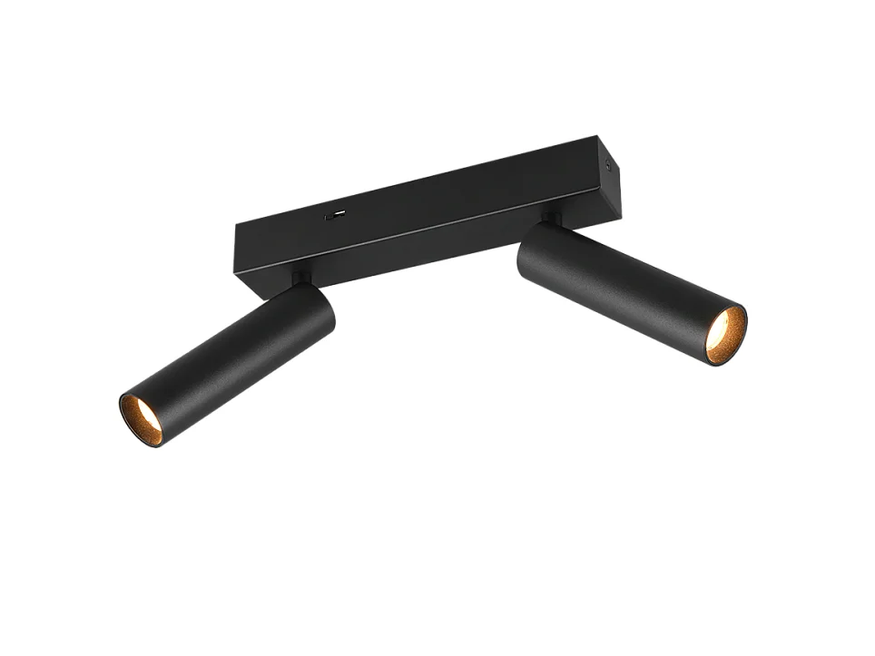 Faretto LED 2 luci, metallo, nero opaco, 26x17,5x4 cm, Ambala