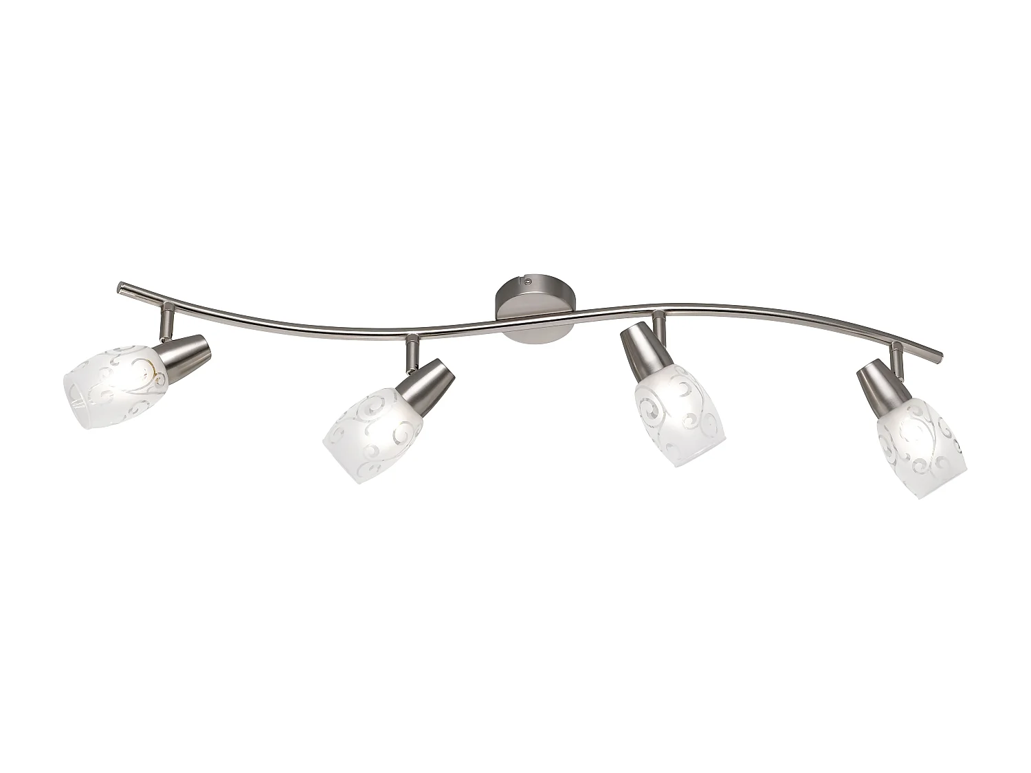 Faretto 4 luci, metallo, nichel opaco, 79x19x8 cm, Colmar