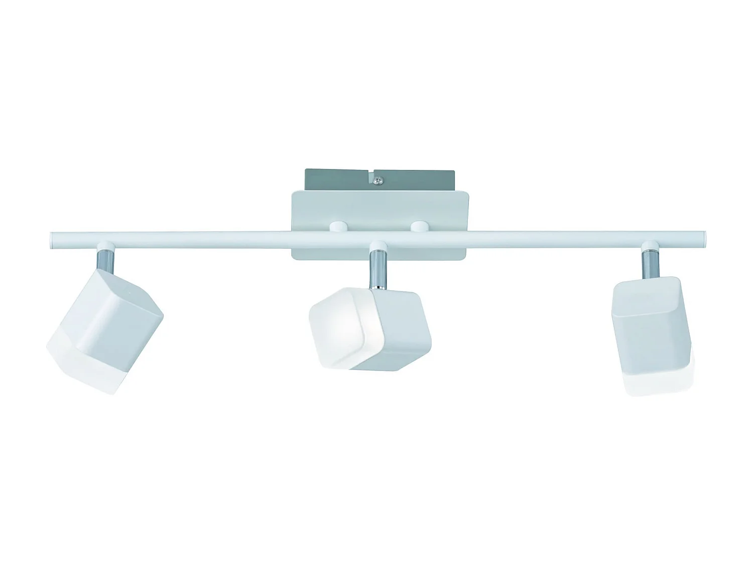 Faretto LED 3 luci, metallo, bianco opaco, 48x14,5x9 cm, Roubaix