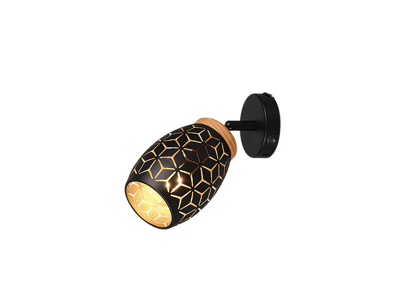 Faretto, metallo, oro nero, 12x12x27 cm, Bidar