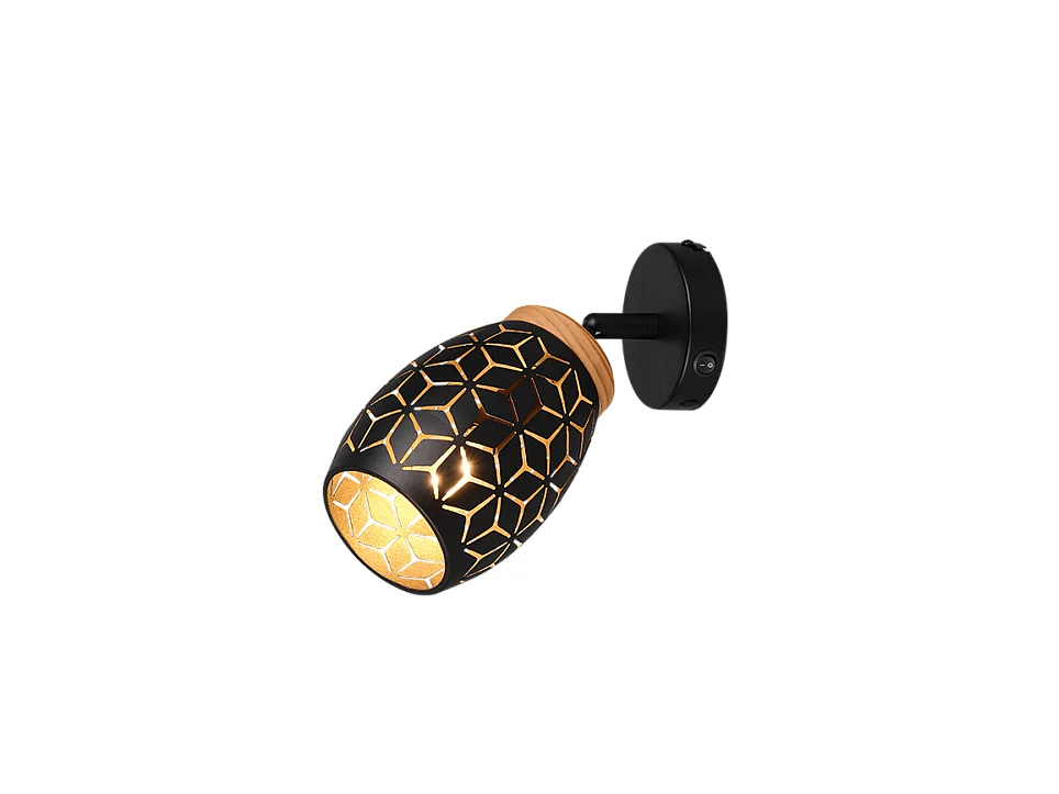 Faretto, metallo, oro nero, 12x12x27 cm, Bidar