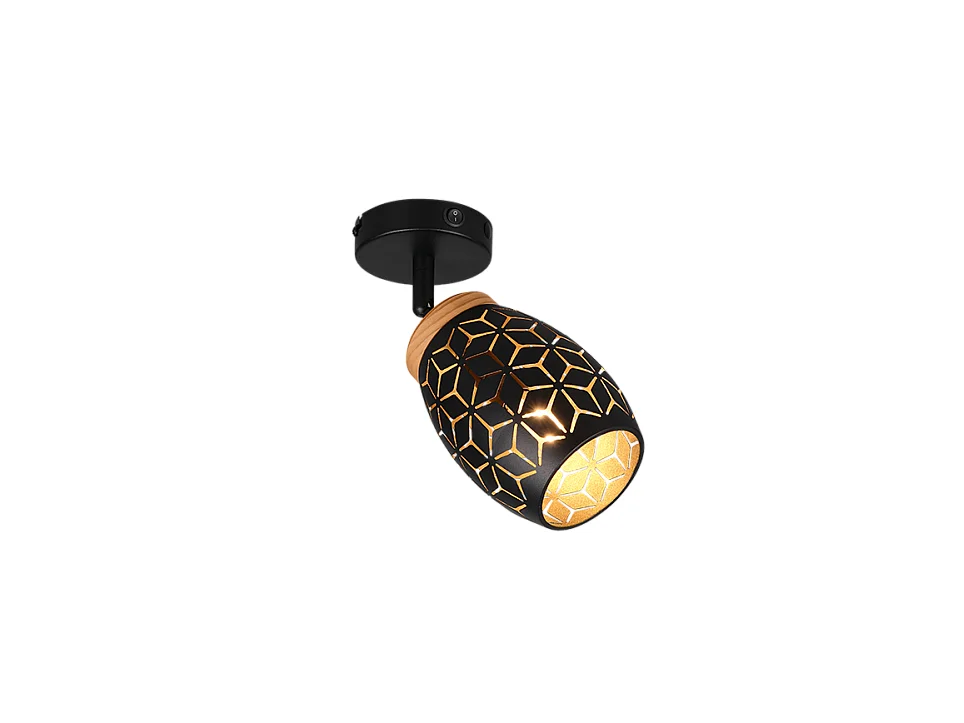 Faretto, metallo, oro nero, 12x12x27 cm, Bidar