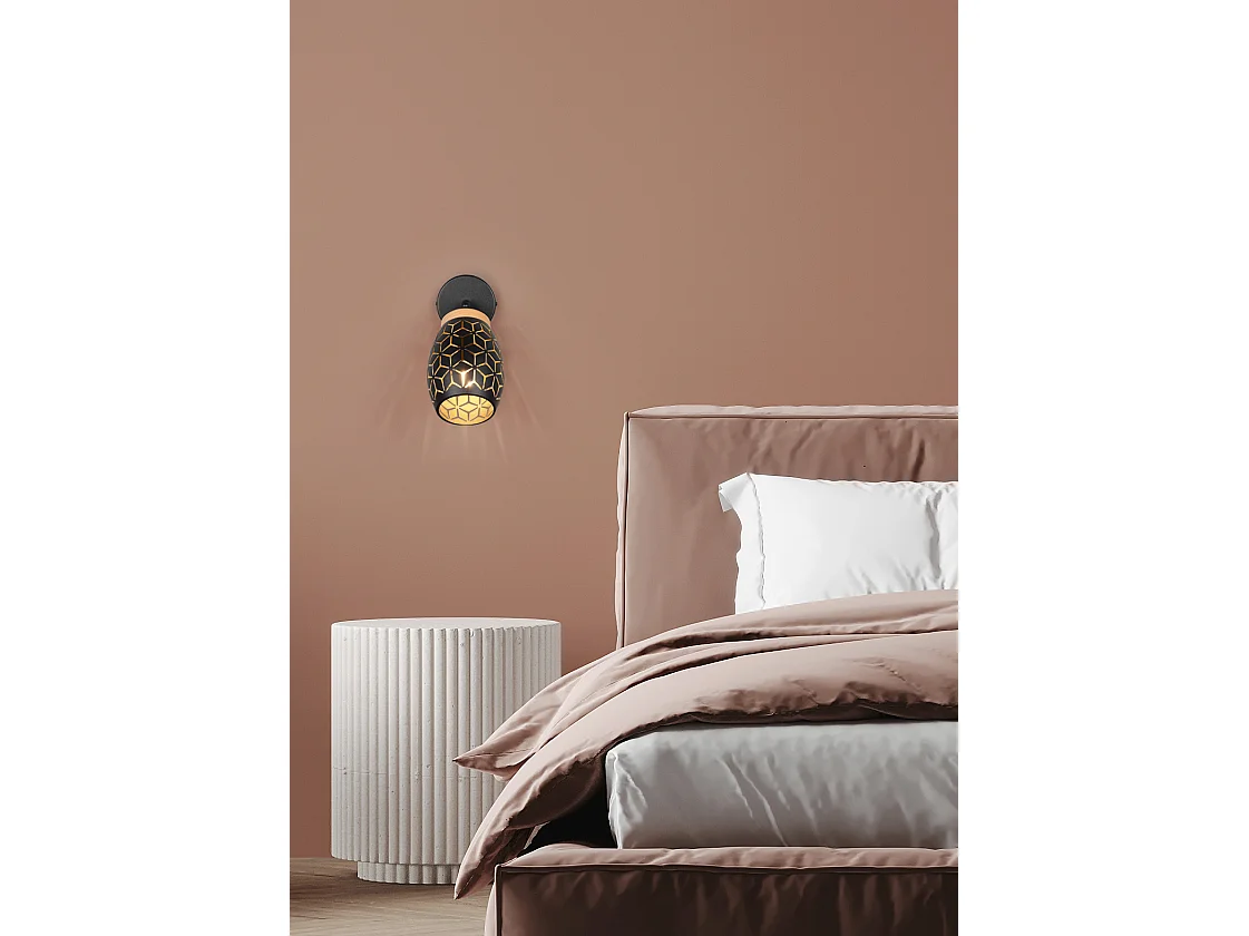 Spot BIDAR - 12x12x27 cm - Zwart