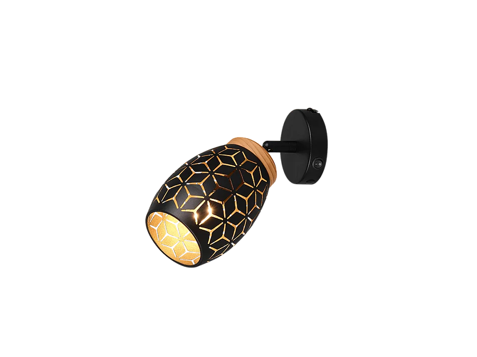 Faretto, metallo, oro nero, 12x12x27 cm, Bidar