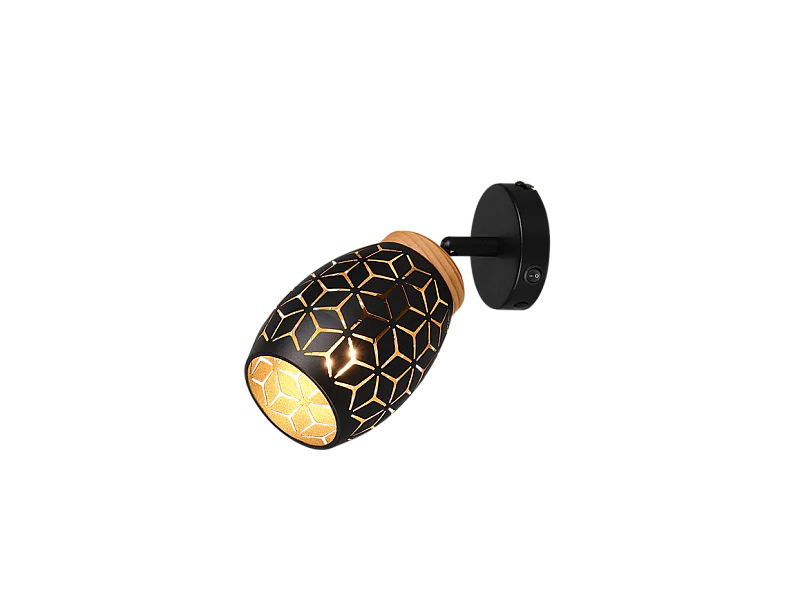 Faretto, metallo, oro nero, 12x12x27 cm, Bidar