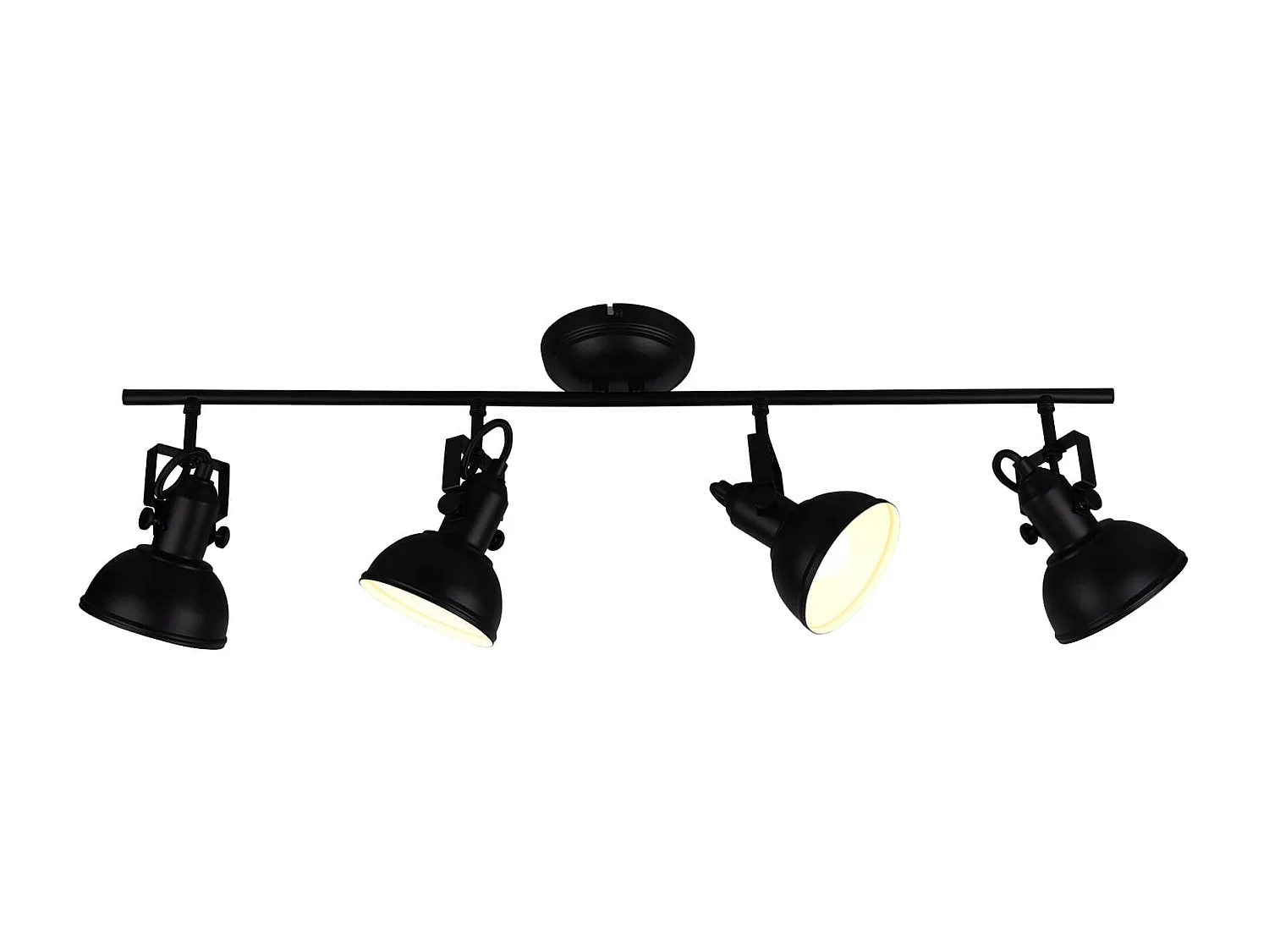 Faretto 4 luci, metallo, nero opaco, 79,5x25,5x13 cm, Gina