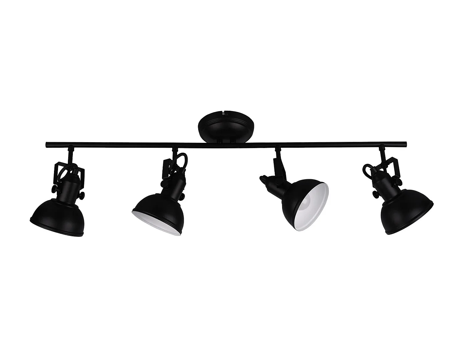 Faretto 4 luci, metallo, nero opaco, 79,5x25,5x13 cm, Gina