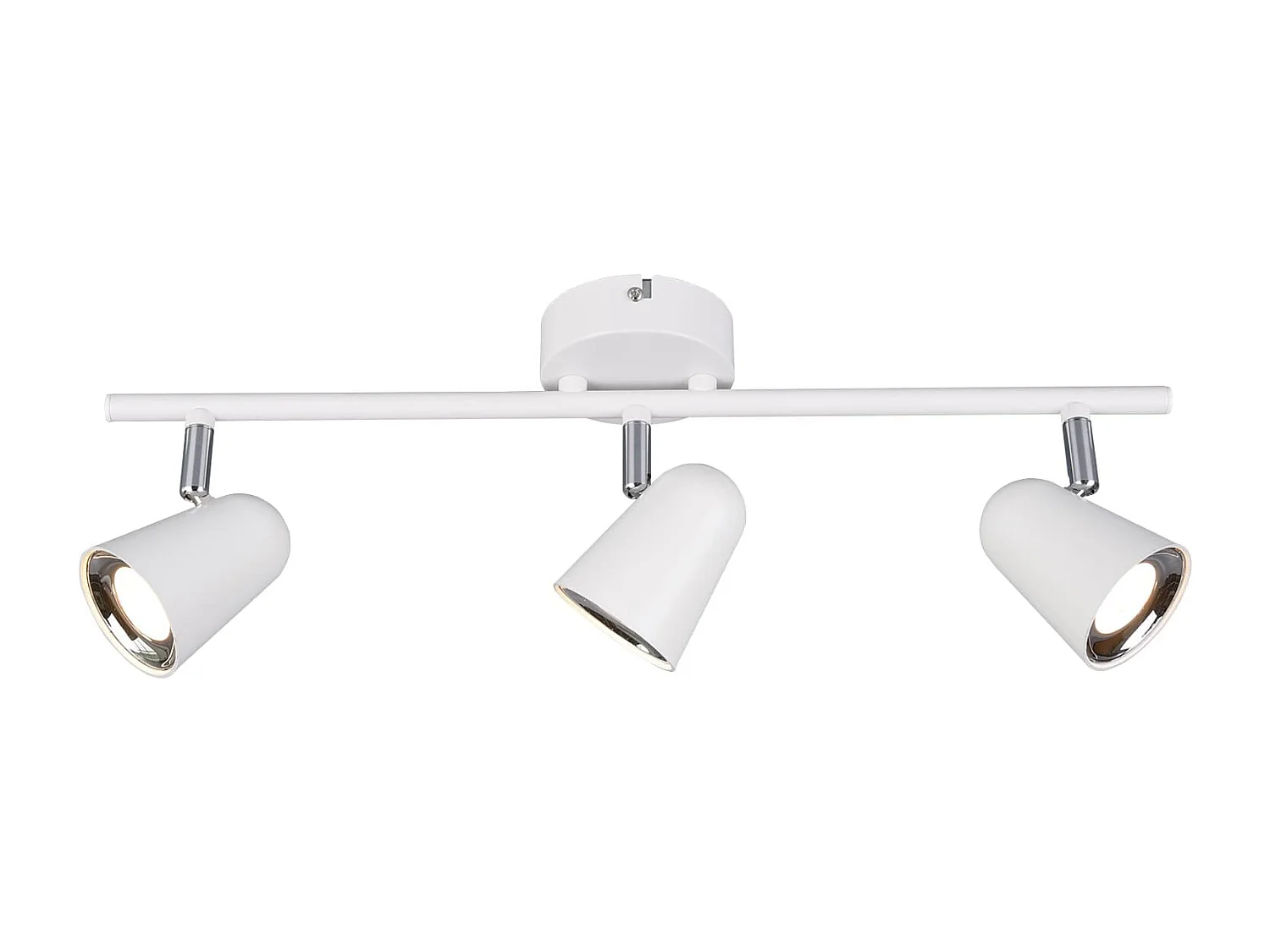 Faretto LED 3 luci, plastica, bianco opaco, 48x17x9 cm, Toulouse