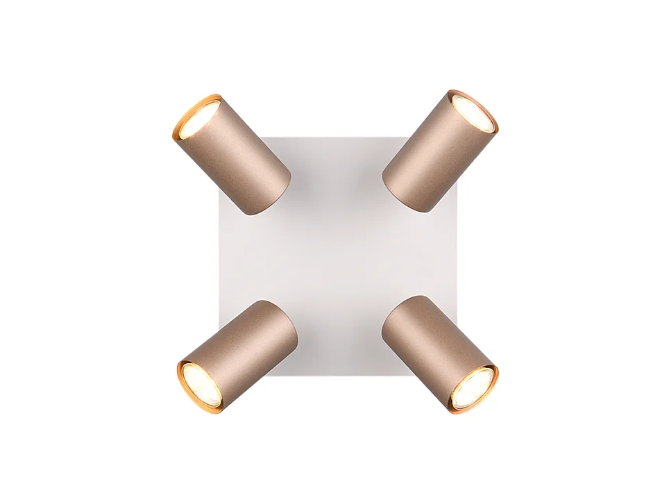 Faretto 4 luci, metallo, caffè, 24x15x24 cm, Marley