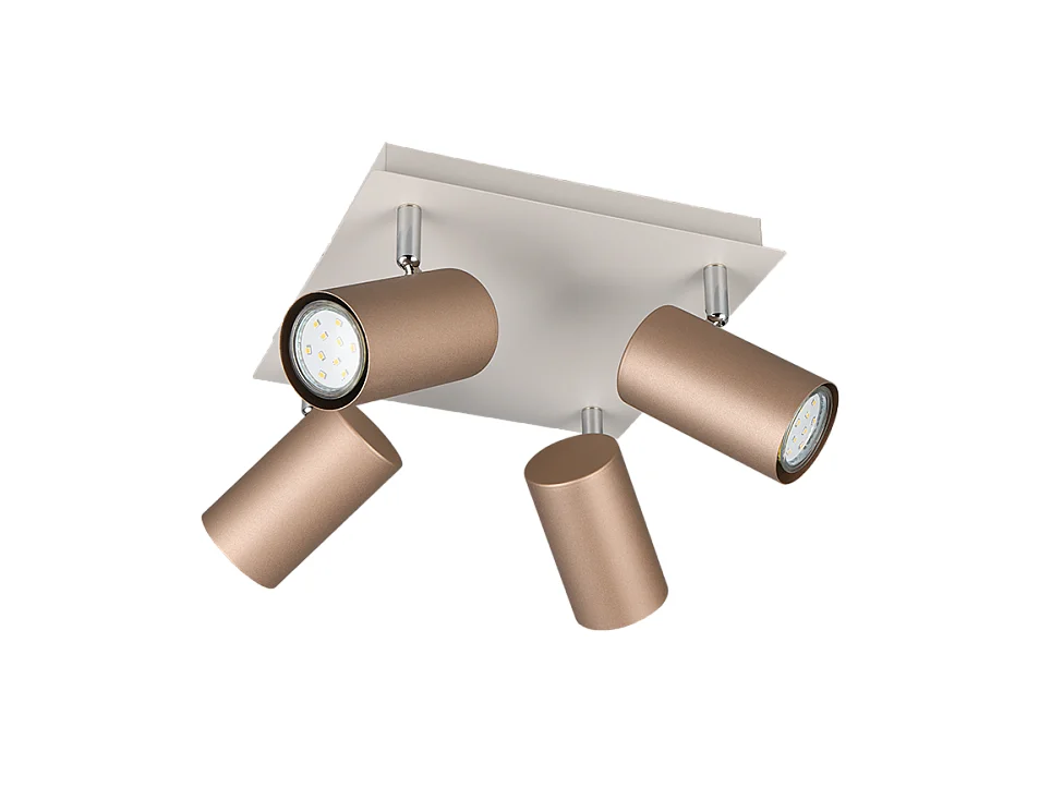 Faretto 4 luci, metallo, caffè, 24x15x24 cm, Marley