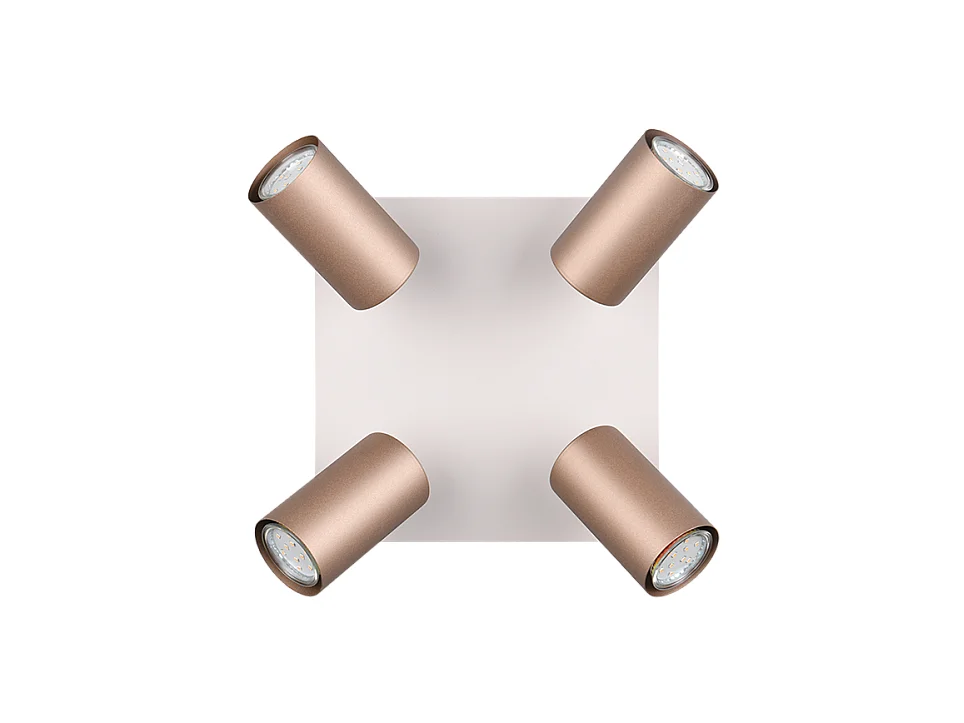 Faretto 4 luci, metallo, caffè, 24x15x24 cm, Marley