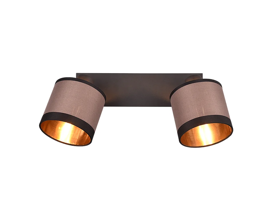 Faretto 2 luci, metallo, nero opaco, 38x21,5x16,5 cm, Davos