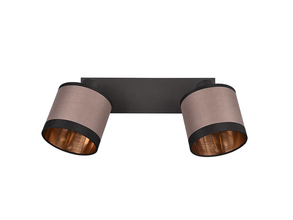 Faretto 2 luci, metallo, nero opaco, 38x21,5x16,5 cm, Davos