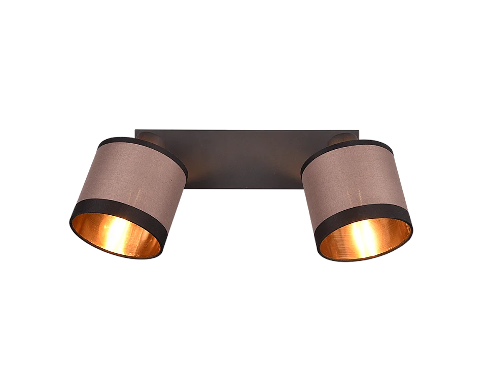 Faretto 2 luci, metallo, nero opaco, 38x21,5x16,5 cm, Davos