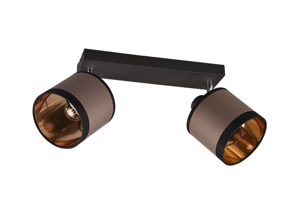 Faretto 2 luci, metallo, nero opaco, 38x21,5x16,5 cm, Davos