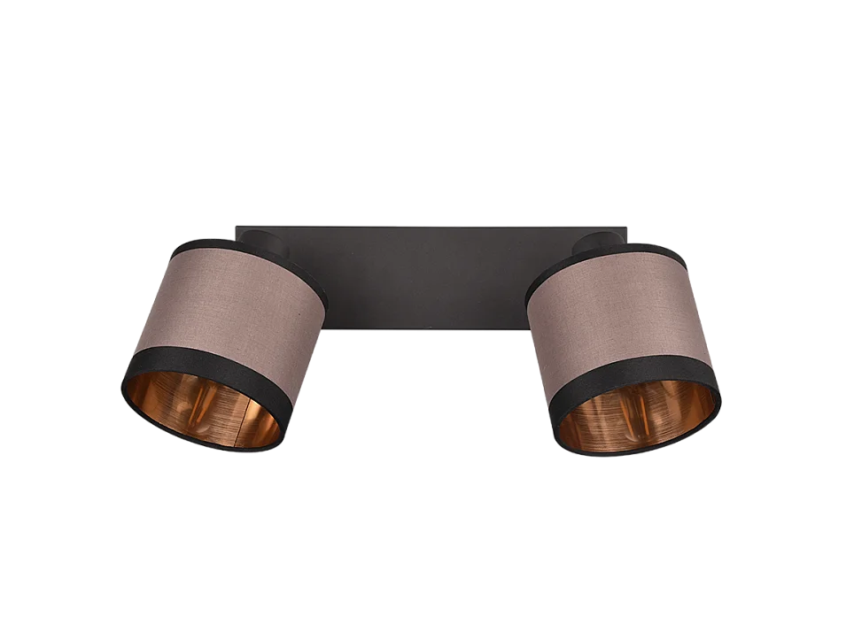 Faretto 2 luci, metallo, nero opaco, 38x21,5x16,5 cm, Davos