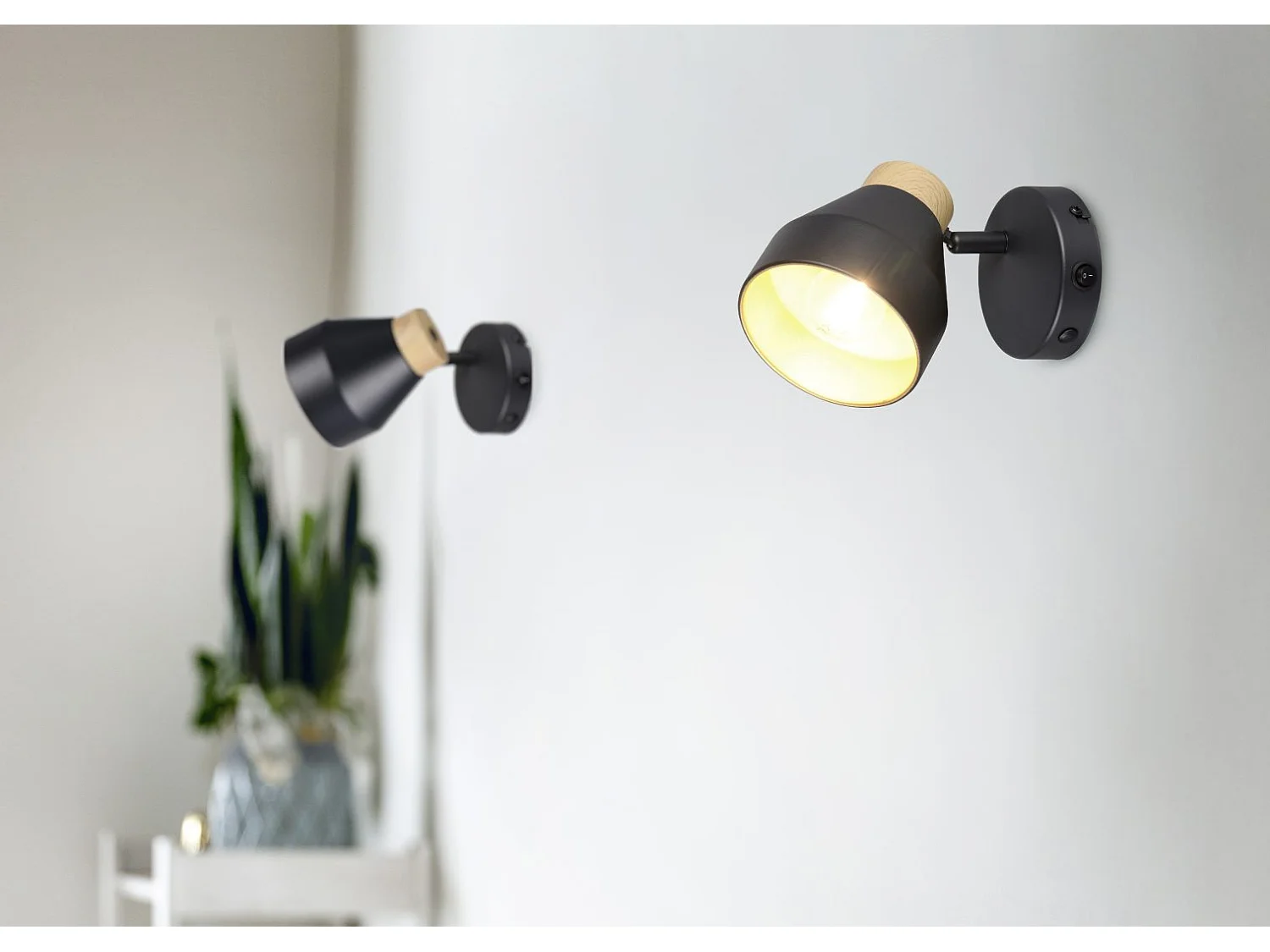 Faretto, metallo, nero opaco, 14x19x11 cm, Valentin