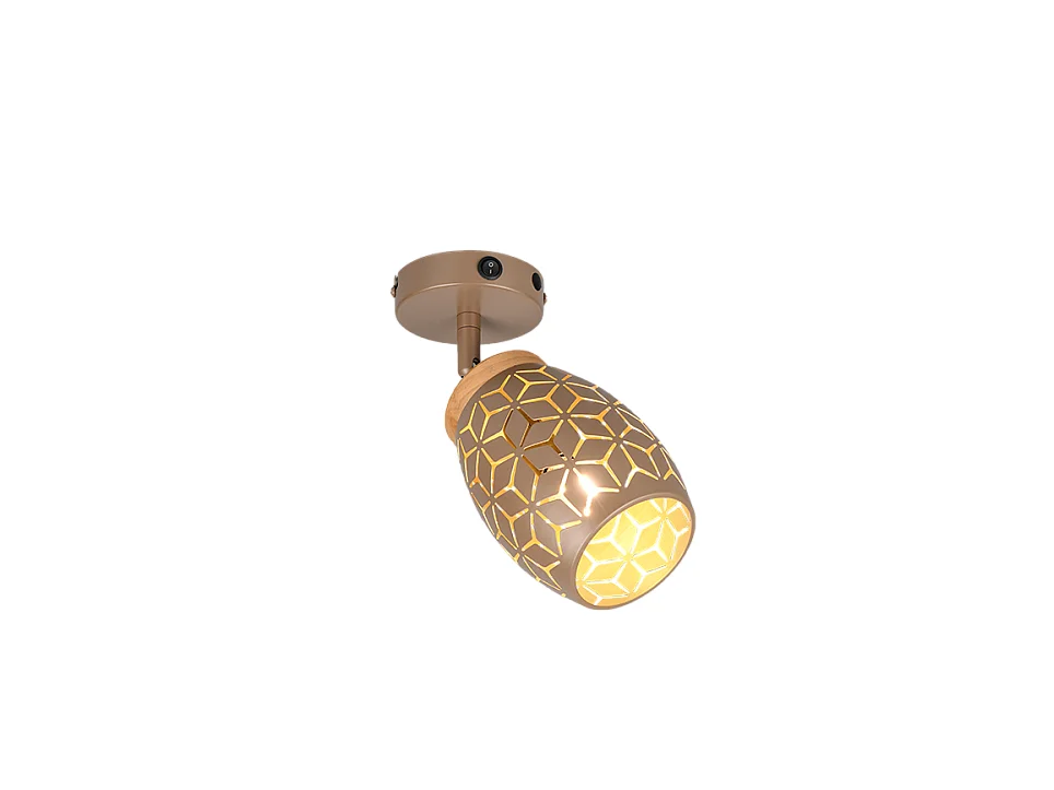 Faretto, metallo, caffè, 12x12x27 cm, Bidar