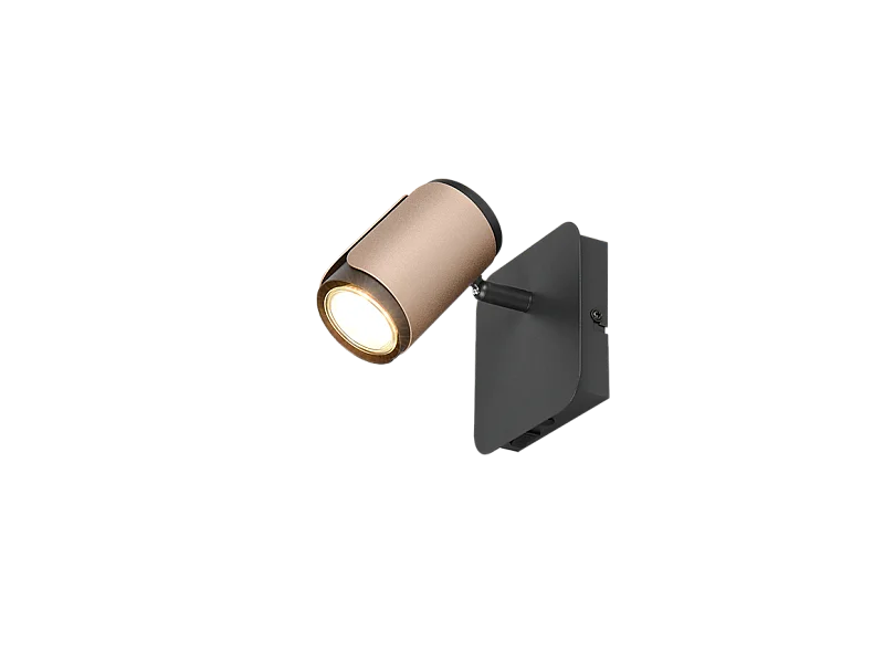 Faretto, metallo, caffè, 12x12x16,5 cm, Gillan