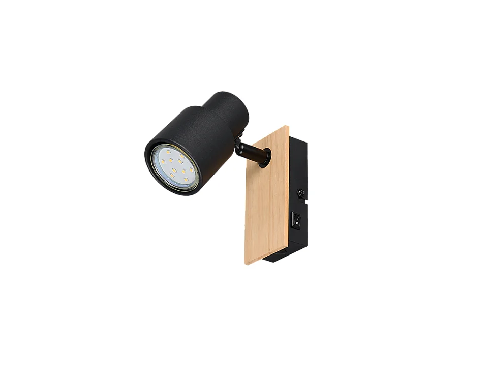 Faretto, metallo, nero opaco, 14x15x6 cm, Pierre